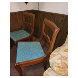 Pair of Vintage Wooden Chairs with Floral Upholstery