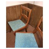 Pair of Vintage Wooden Chairs with Floral Upholstery