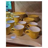 Set of Mikasa Country Charm Yellow Dinnerware