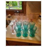 Collection of Lavender and Aqua Glassware
