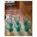 Collection of Lavender and Aqua Glassware
