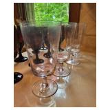 Set of 12 Assorted Wine and Water Goblets - Purple and Clear Glass