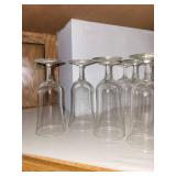 Set of 13 Clear Glass Wine Glasses