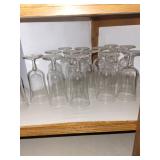 Set of 13 Clear Glass Wine Glasses