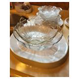 Collection of Glass Serving Dishes and Decorative Plates