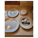 Collection of Glass Serving Dishes and Decorative Plates