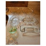 Collection of Glass Serving Dishes and Decorative Plates