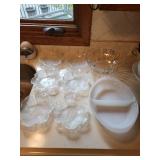 Collection of Glass Serving Dishes and Decorative Plates