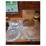 Collection of Glass Serving Dishes and Decorative Plates