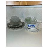 Collection of Glass Serving Dishes and Decorative Plates