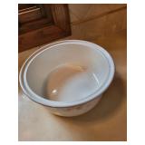 Pfaltzgraff Casserole Dish with Lid and Set of 4 Milk Glass Goblets