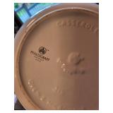 Pfaltzgraff Casserole Dish with Lid and Set of 4 Milk Glass Goblets