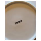 Set of 8 Philcraft Teak Wood Bowls and 8 Crate & Barrel Leaf Design Plates