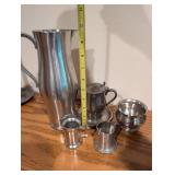 Set of 5 Vintage Woodbury Pewter Pitcher and Serving Pieces