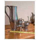 Set of 5 Vintage Woodbury Pewter Pitcher and Serving Pieces