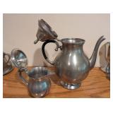 Woodbury Pewter Tea and Creamer Set with Black Handle