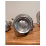 Woodbury Pewter Tea and Creamer Set with Black Handle