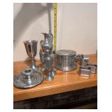 Woodbury Pewter Set: Goblets, Pitcher, Sugar Bowl & More