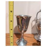 Woodbury Pewter Set: Goblets, Pitcher, Sugar Bowl & More