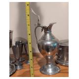 Woodbury Pewter Set: Goblets, Pitcher, Sugar Bowl & More