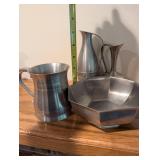 Set of 4 Scandinavian Pewter Pieces with Norway Marks