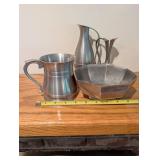 Set of 4 Scandinavian Pewter Pieces with Norway Marks