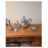 Artisan Pewter Tea and Tableware Set - 5 Pieces