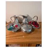 5-Piece Norway, Etc Pewter with Glass Candy Accents