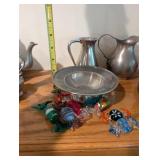 5-Piece Norway, Etc Pewter with Glass Candy Accents