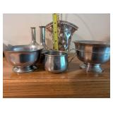 Set of 6 Pewter Tableware Pieces Including Woodbury Pewter