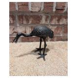 Vintage Iron Crane Sculpture
