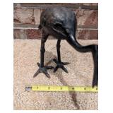 Vintage Iron Crane Sculpture