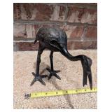 Vintage Iron Crane Sculpture