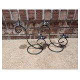 Pair of Wrought Iron Spiral Candle Holders