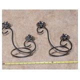 Pair of Wrought Iron Spiral Candle Holders