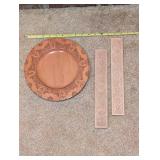 Handcrafted Wooden Plate and Pair of Engraved Bookmarks/Rulers