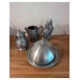 Set of 5 Vintage Pewter Dining Tableware Accessories