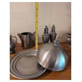 Set of 5 Vintage Pewter Dining Tableware Accessories