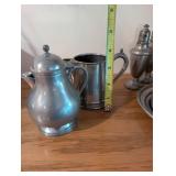 Set of 5 Vintage Pewter Dining Tableware Accessories