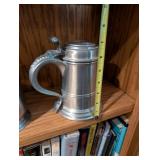 Set of 3 Vintage Pewter Tankard Mugs with Lids