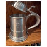 Set of 3 Vintage Pewter Tankard Mugs with Lids