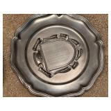 Set of 6 Vintage Pewter Plates Assorted Designs incl. Norway