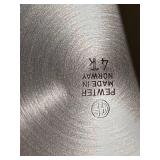 Set of 6 Vintage Pewter Plates Assorted Designs incl. Norway