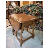 Antique Drop Leaf Wooden Tea Table
