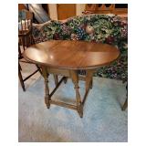 Antique Drop Leaf Wooden Tea Table