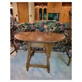 Antique Drop Leaf Wooden Tea Table