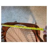 Wooden Windsor Armchair with Scenic Backrest and Cushion