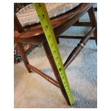 Wooden Windsor Armchair with Scenic Backrest and Cushion