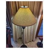 Pair of Elegant Floor and Table Lamps with Fabric Shades