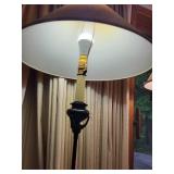 Pair of Elegant Floor and Table Lamps with Fabric Shades